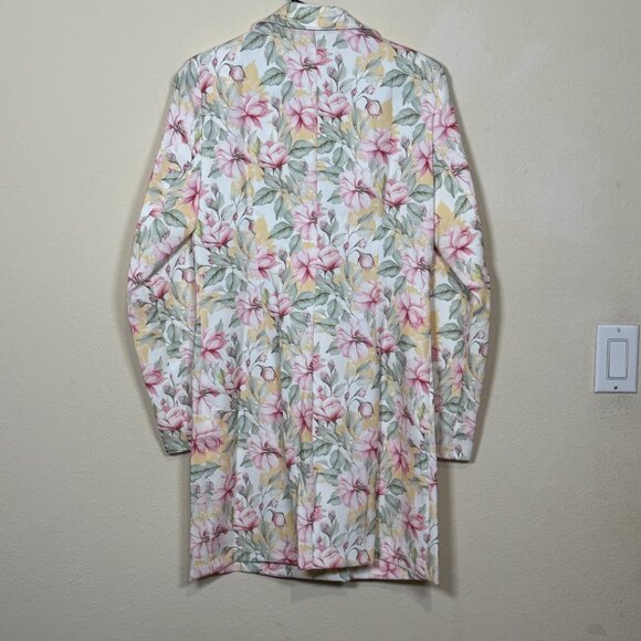 Saint Genies coat Floral trench coat jacket / blazer dress Sz 6 WOMEN USA NEW - Picture 9 of 10